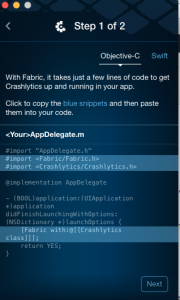 crashlytics ios kod