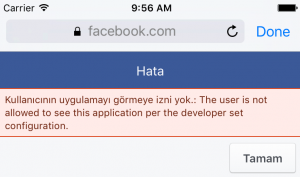 Facebook ile Giriş