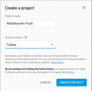 firebase create