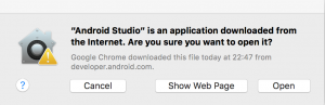 open android studio