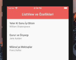 Flutter ListView ve Özellikleri