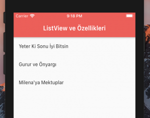 Flutter ListView ve Özellikleri